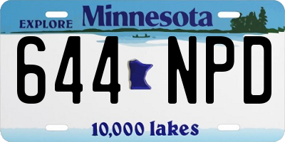 MN license plate 644NPD