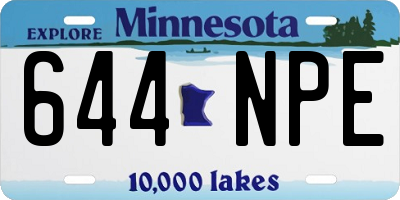 MN license plate 644NPE