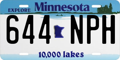 MN license plate 644NPH