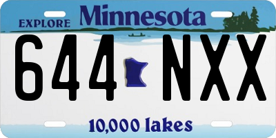 MN license plate 644NXX