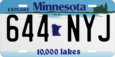 MN license plate 644NYJ