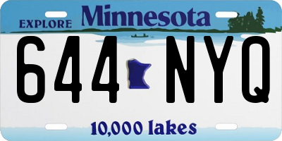MN license plate 644NYQ