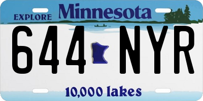 MN license plate 644NYR