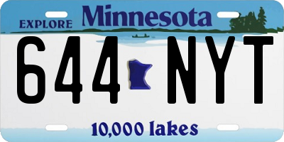 MN license plate 644NYT