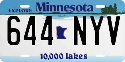 MN license plate 644NYV