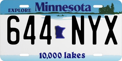 MN license plate 644NYX