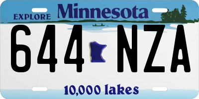 MN license plate 644NZA