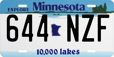 MN license plate 644NZF