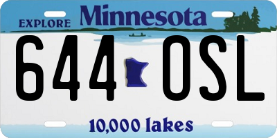 MN license plate 644OSL