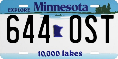 MN license plate 644OST