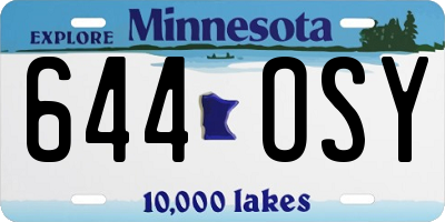MN license plate 644OSY