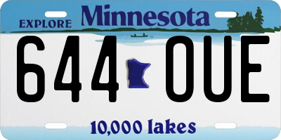 MN license plate 644OUE