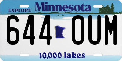 MN license plate 644OUM