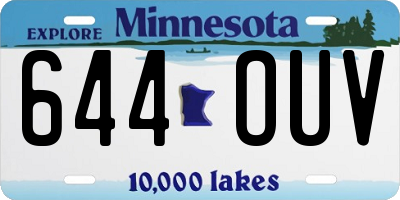 MN license plate 644OUV