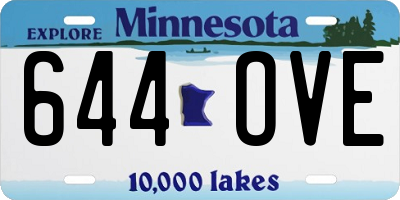 MN license plate 644OVE