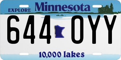 MN license plate 644OYY