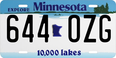 MN license plate 644OZG