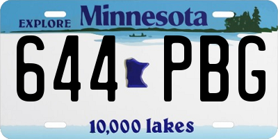 MN license plate 644PBG