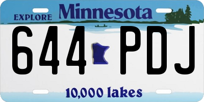 MN license plate 644PDJ