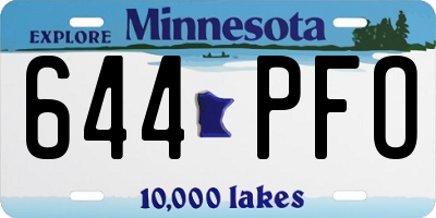 MN license plate 644PFO