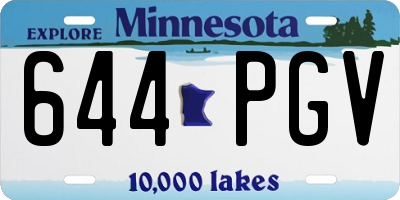MN license plate 644PGV