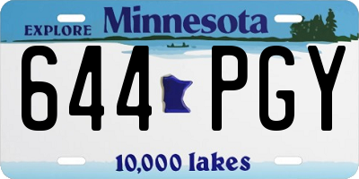 MN license plate 644PGY