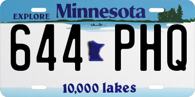 MN license plate 644PHQ