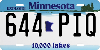 MN license plate 644PIQ