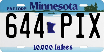 MN license plate 644PIX