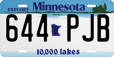 MN license plate 644PJB