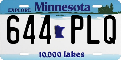 MN license plate 644PLQ