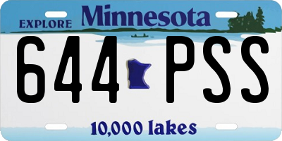 MN license plate 644PSS