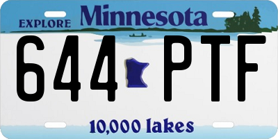 MN license plate 644PTF