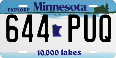 MN license plate 644PUQ