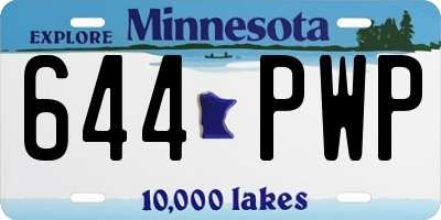 MN license plate 644PWP