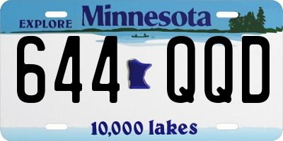 MN license plate 644QQD