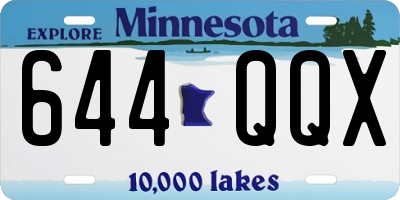 MN license plate 644QQX