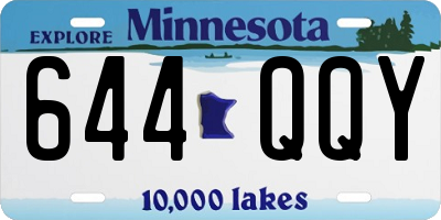 MN license plate 644QQY