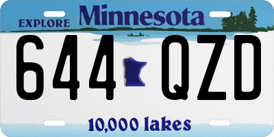 MN license plate 644QZD