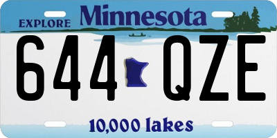 MN license plate 644QZE