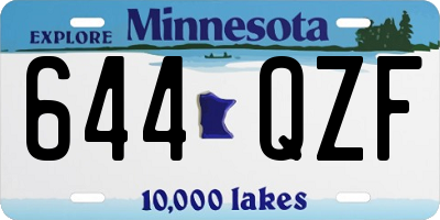 MN license plate 644QZF