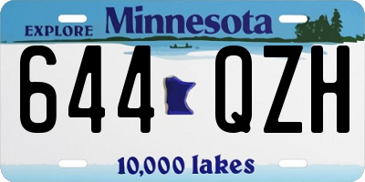 MN license plate 644QZH