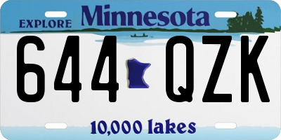 MN license plate 644QZK