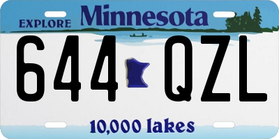 MN license plate 644QZL