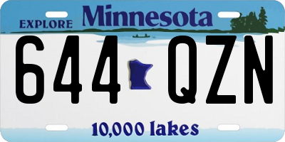 MN license plate 644QZN