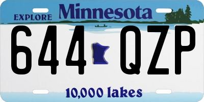 MN license plate 644QZP