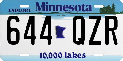 MN license plate 644QZR