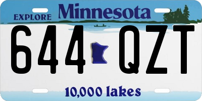 MN license plate 644QZT
