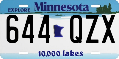 MN license plate 644QZX