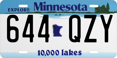 MN license plate 644QZY